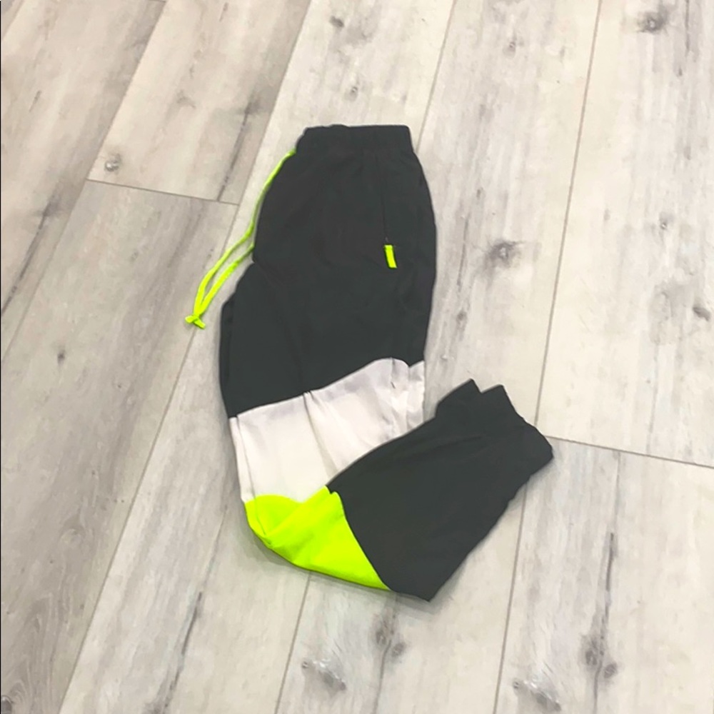 Black and neon joggers
